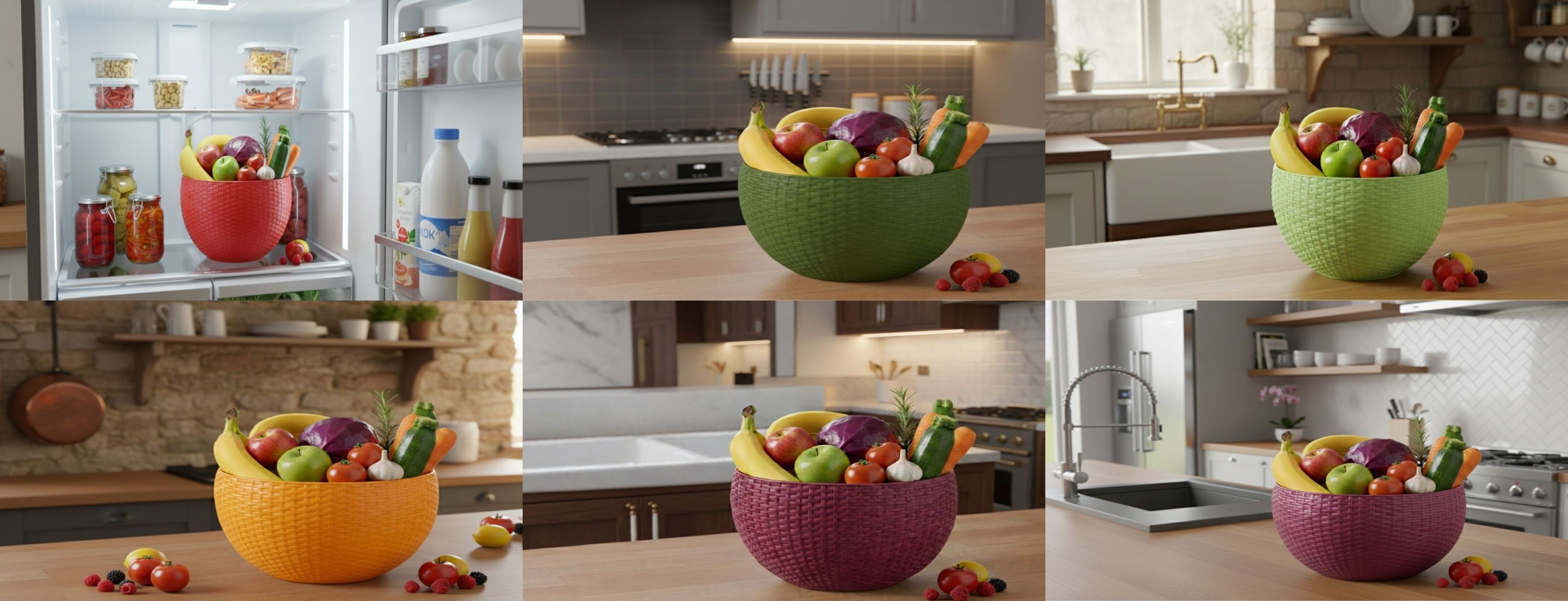 SmartKitchen Basket Plastic Fruit & Vegetable Basket-image-17