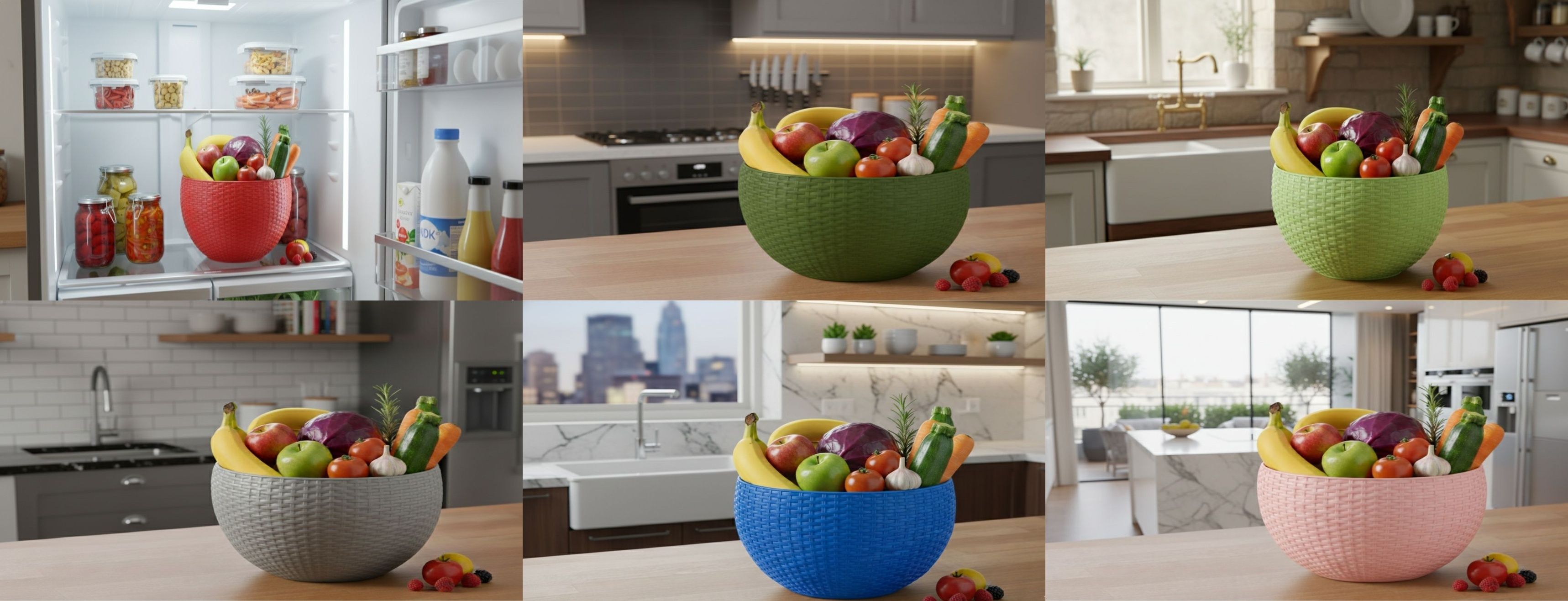 SmartKitchen Basket Plastic Fruit & Vegetable Basket-image-39