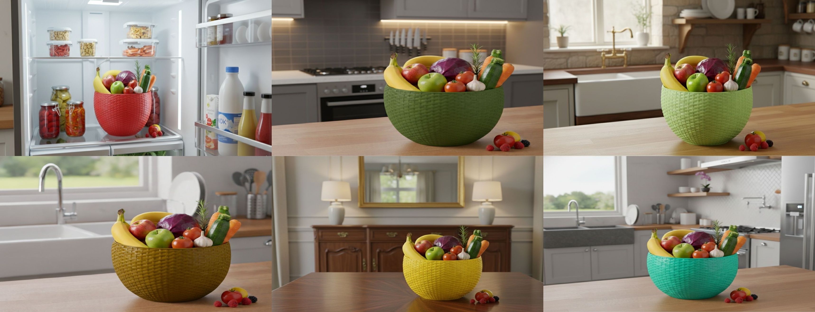 SmartKitchen Basket Plastic Fruit & Vegetable Basket-image-30