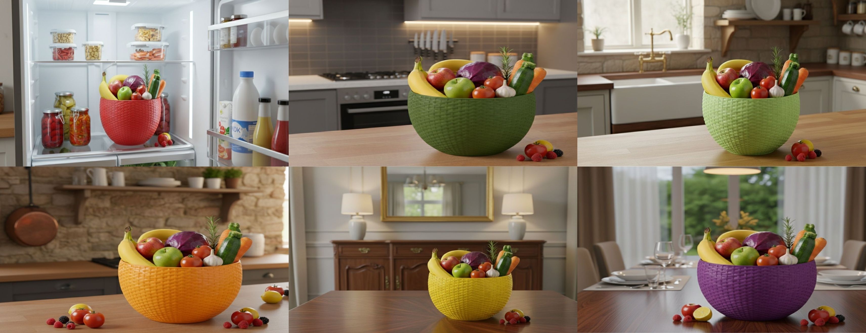 SmartKitchen Basket Plastic Fruit & Vegetable Basket-image-40