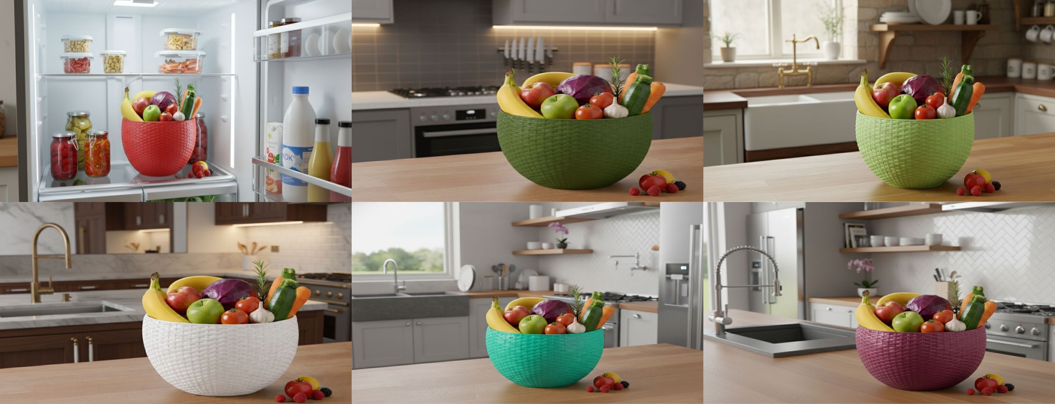 dervino SmartKitchen Basket Plastic Fruit & Vegetable Basket-picture-11