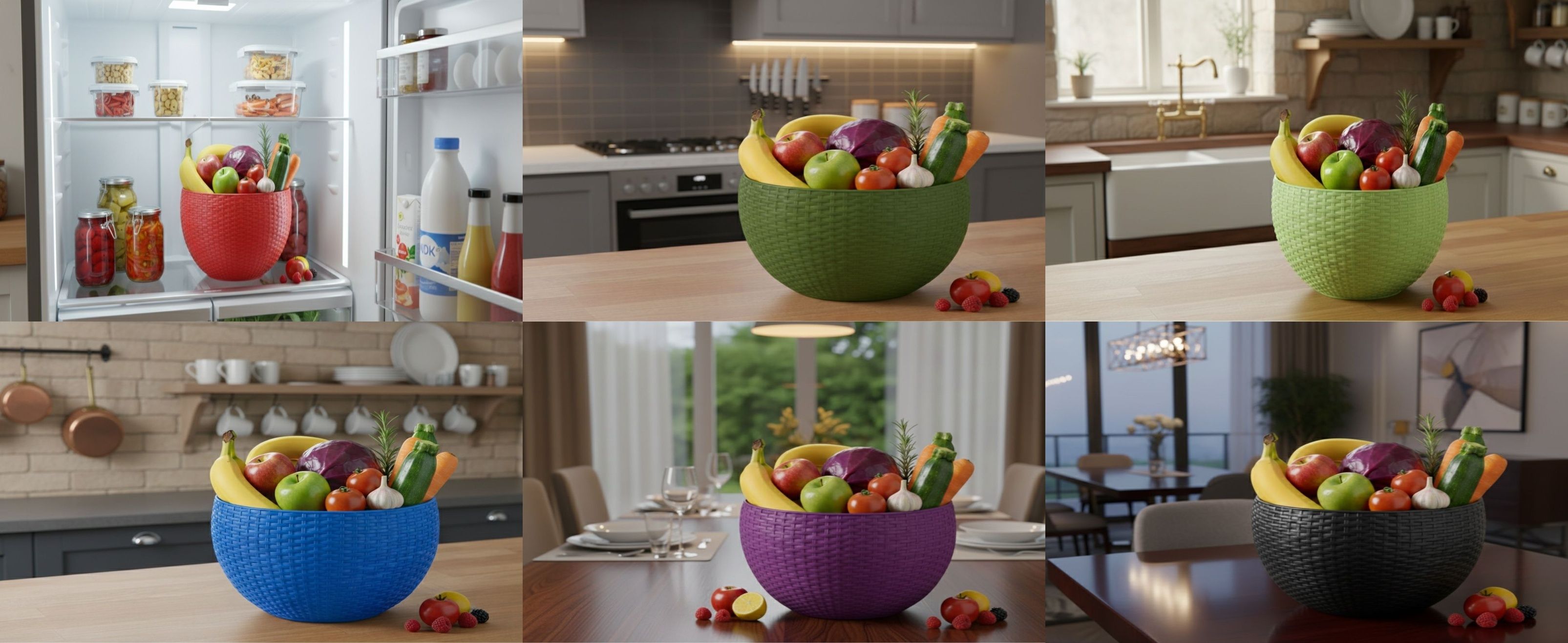 SmartKitchen Basket Plastic Fruit & Vegetable Basket-image-35