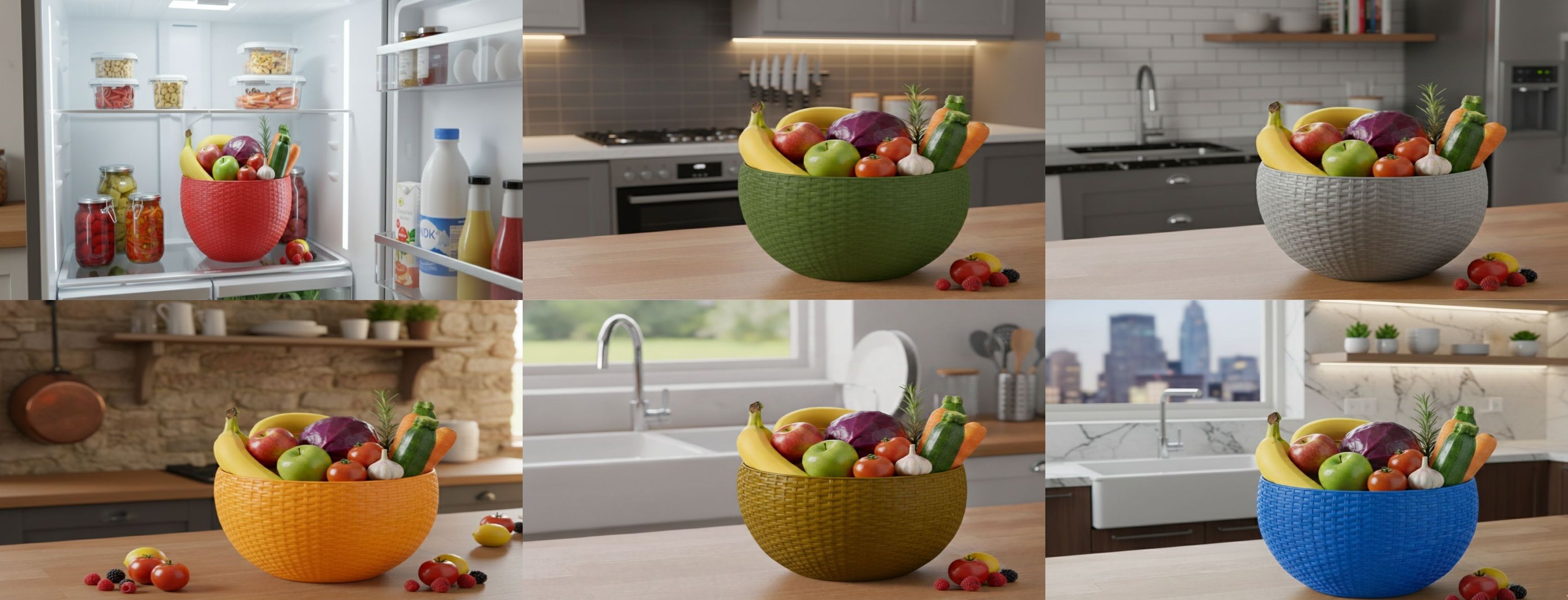 dervino SmartKitchen Basket Plastic Fruit & Vegetable Basket-picture-12