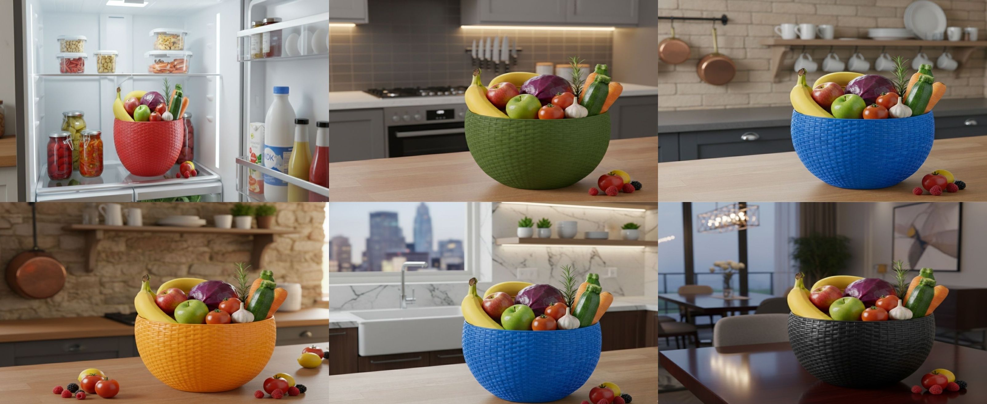 SmartKitchen Basket Plastic Fruit & Vegetable Basket-image-36