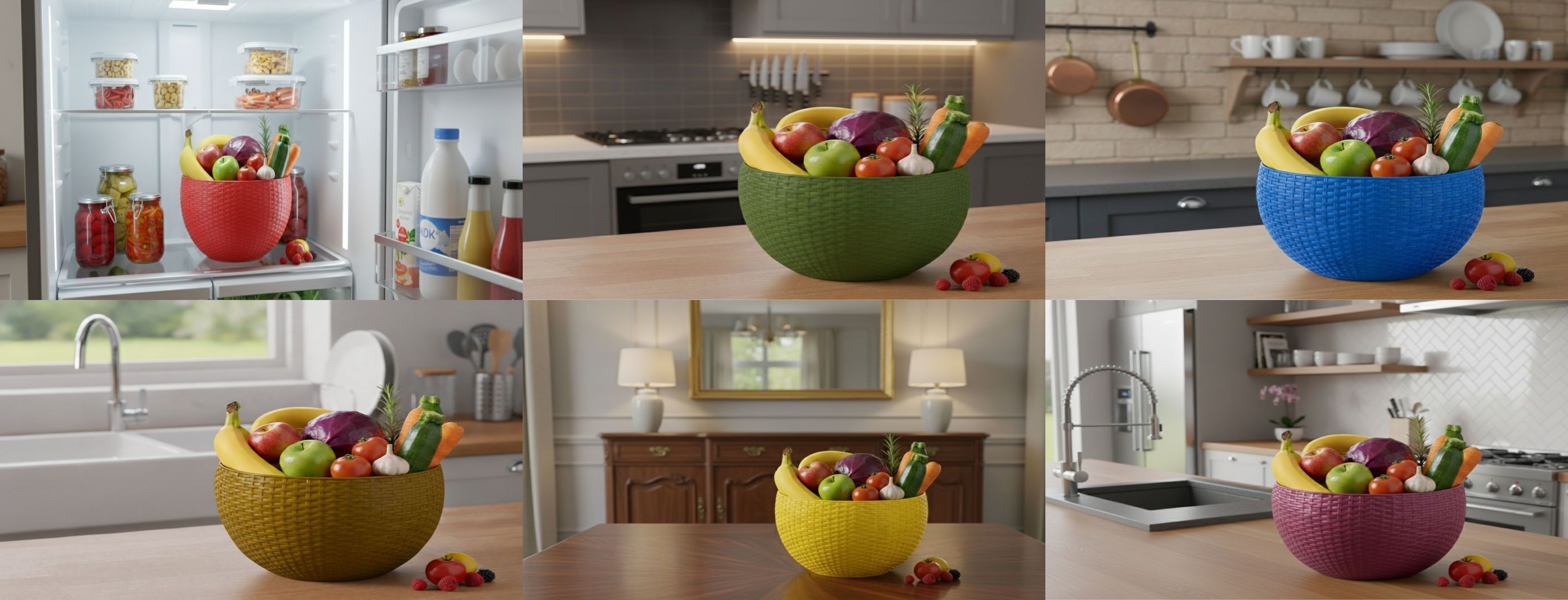 SmartKitchen Basket Plastic Fruit & Vegetable Basket-image-49