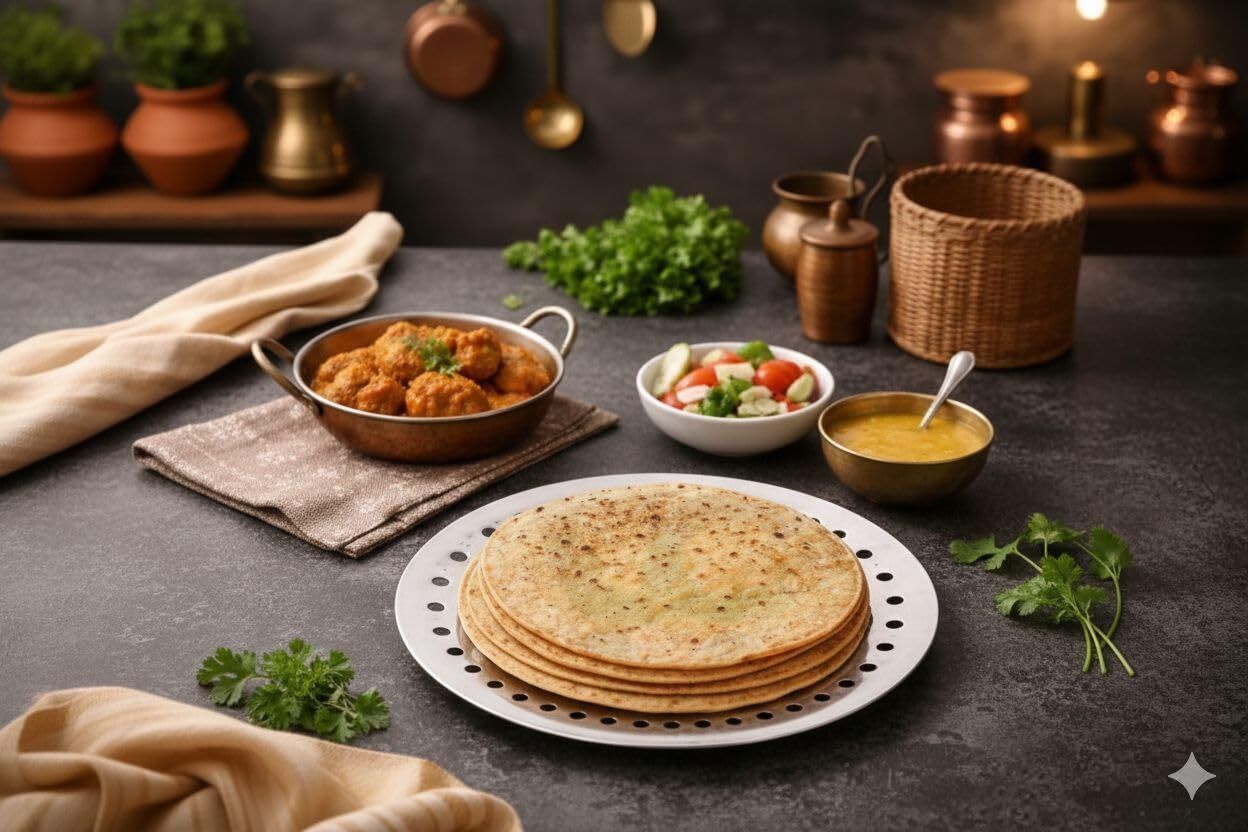 Stainless Steel Chapati Basket Roti Holder for Dining Table Bread Naan Paratha Serving Plate Storage Basket-image-2