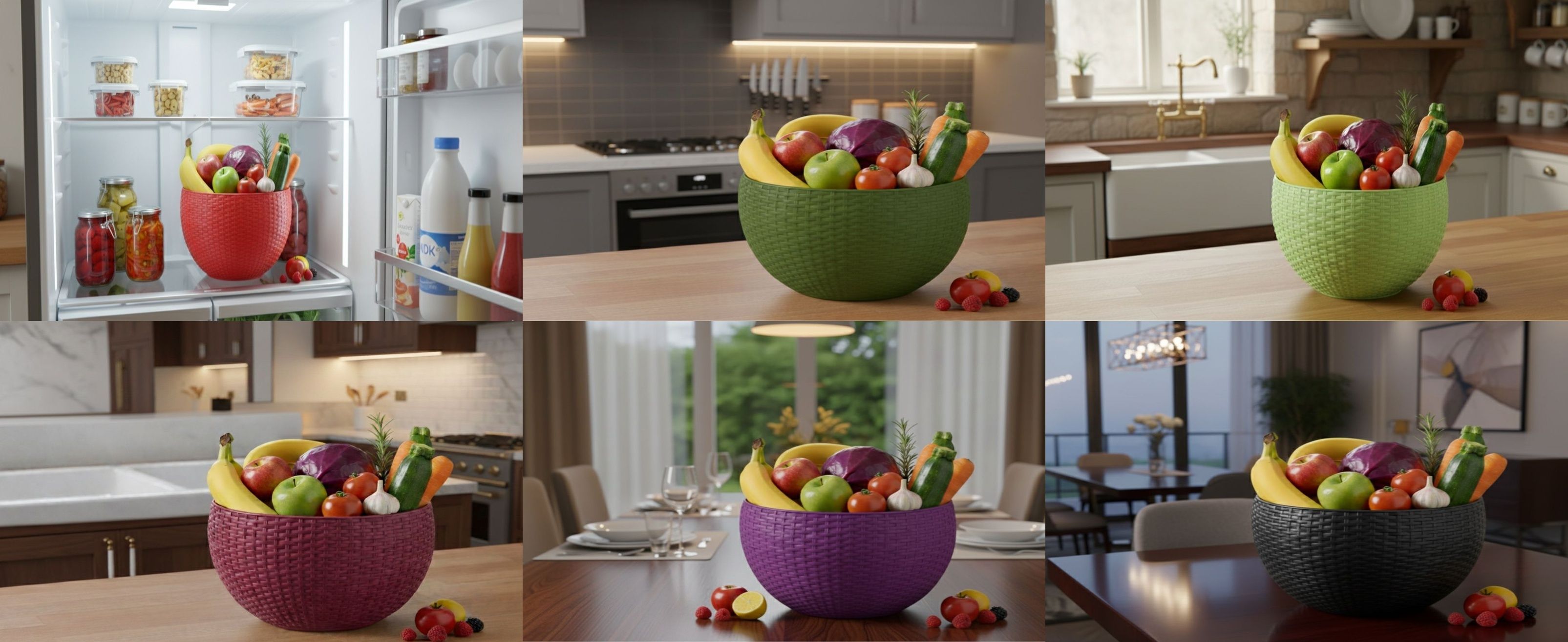 SmartKitchen Basket Plastic Fruit & Vegetable Basket-image-38