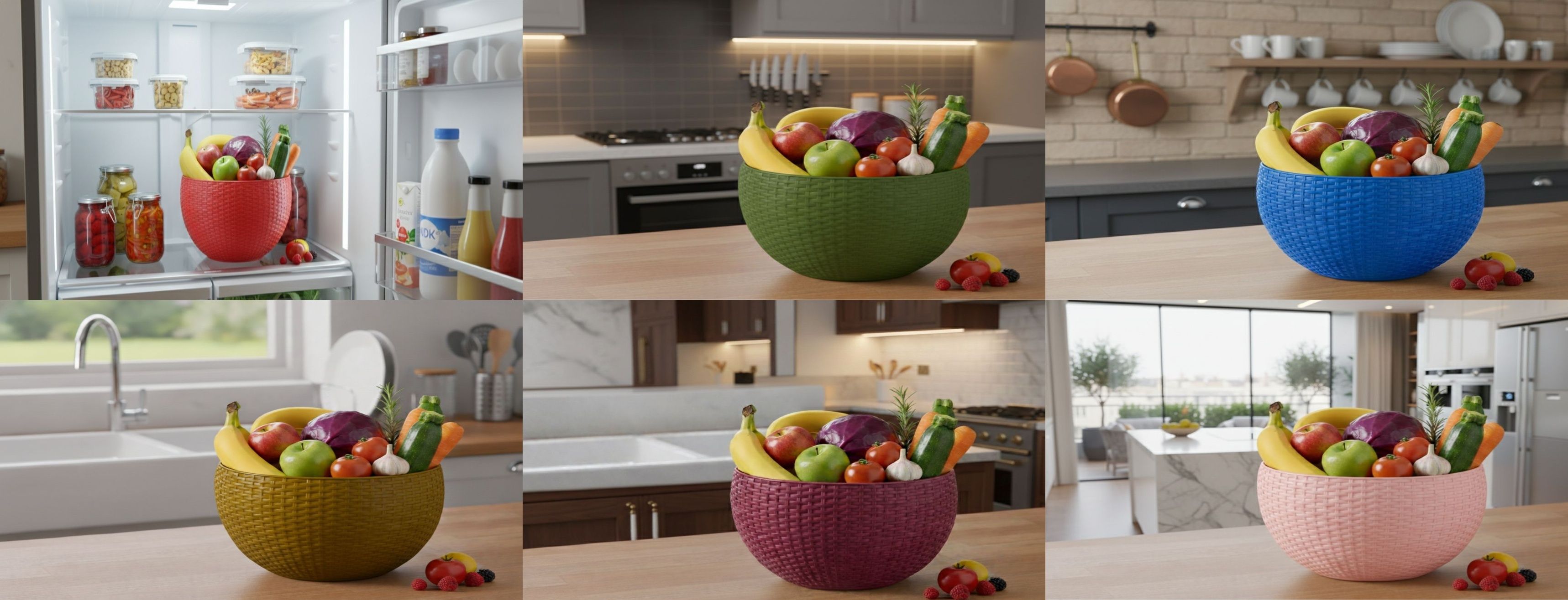 SmartKitchen Basket Plastic Fruit & Vegetable Basket-image-37