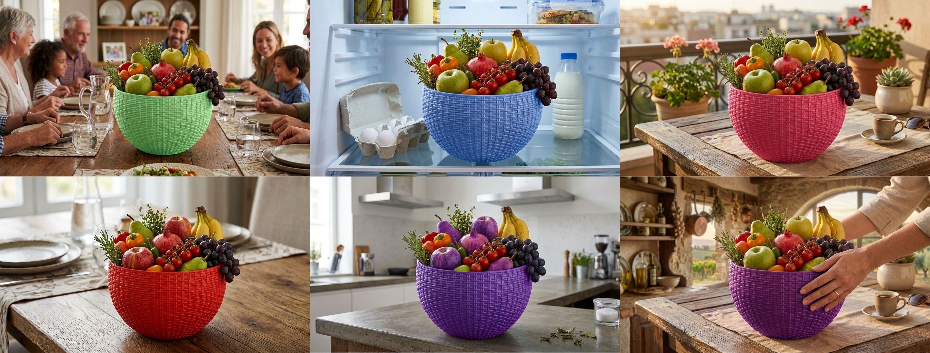 bee positive Multi SmartKitchen Basket Plastic Fruit & Vegetable Basket-picture-34