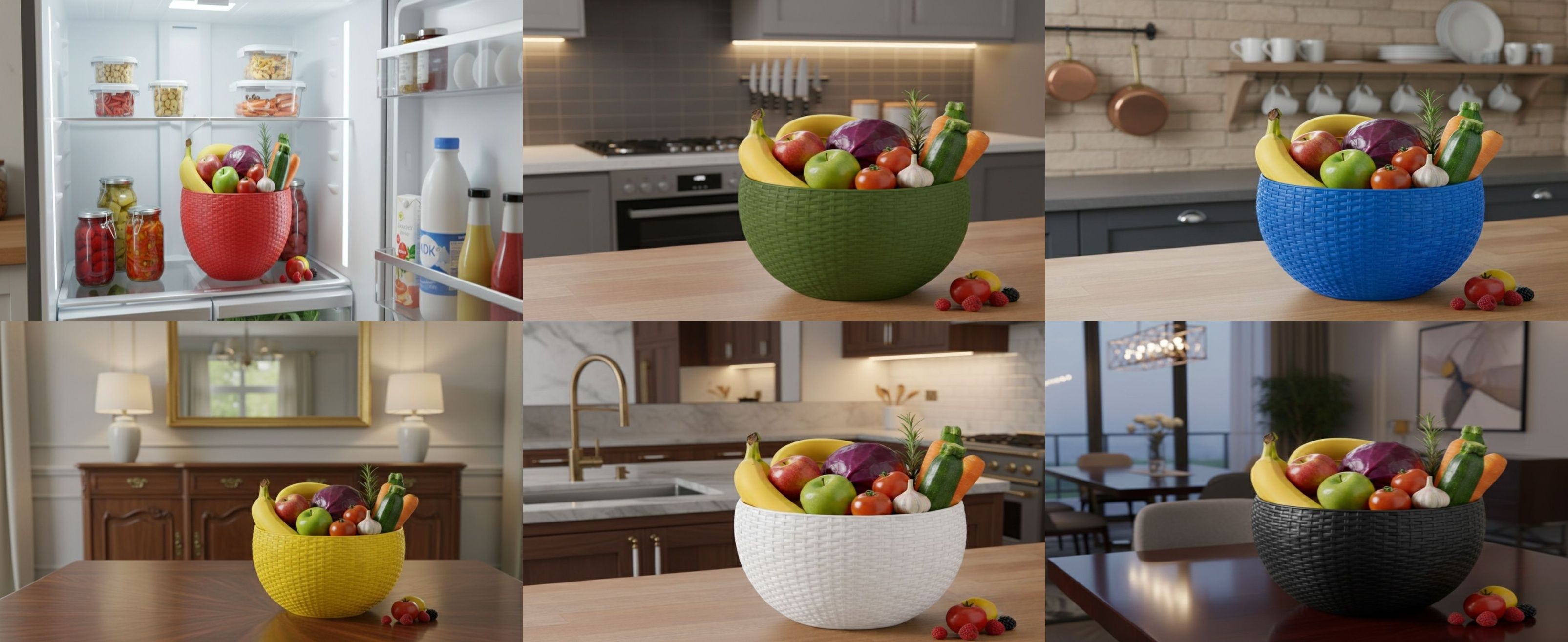 SmartKitchen Basket Plastic Fruit & Vegetable Basket-image-41