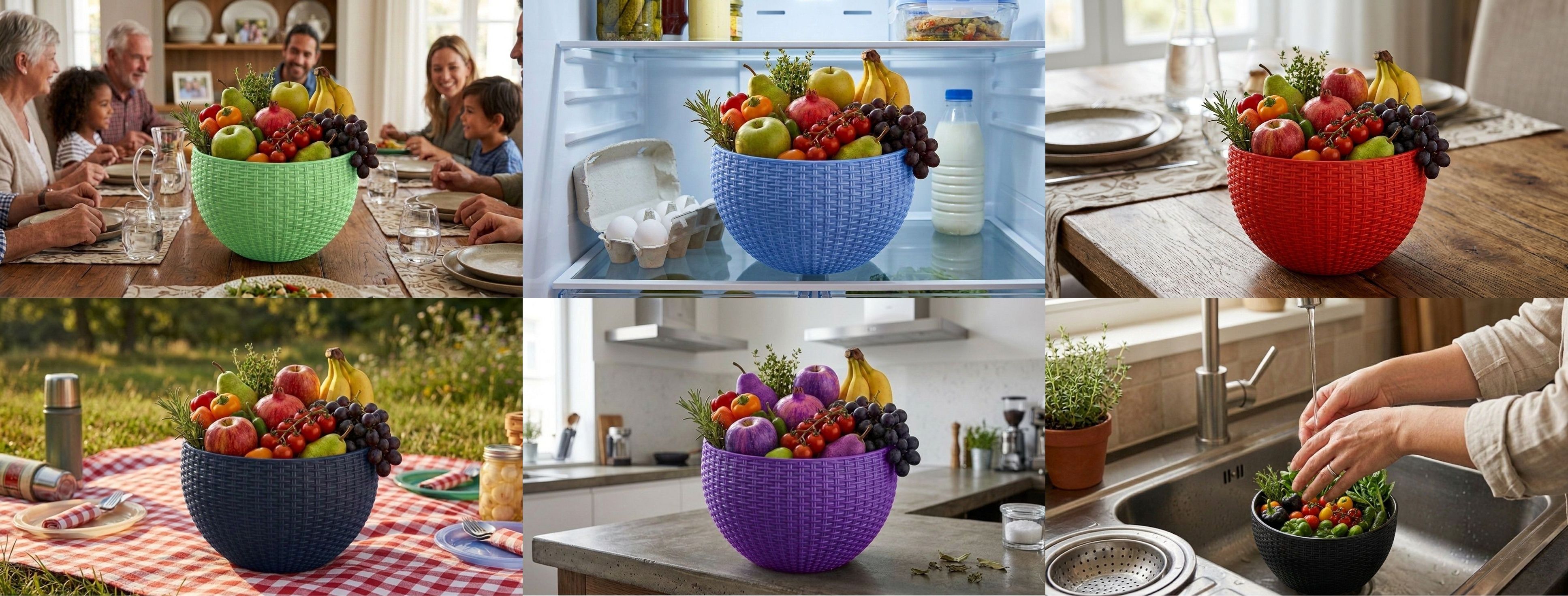 bee positive Multi SmartKitchen Basket Plastic Fruit & Vegetable Basket-picture-22