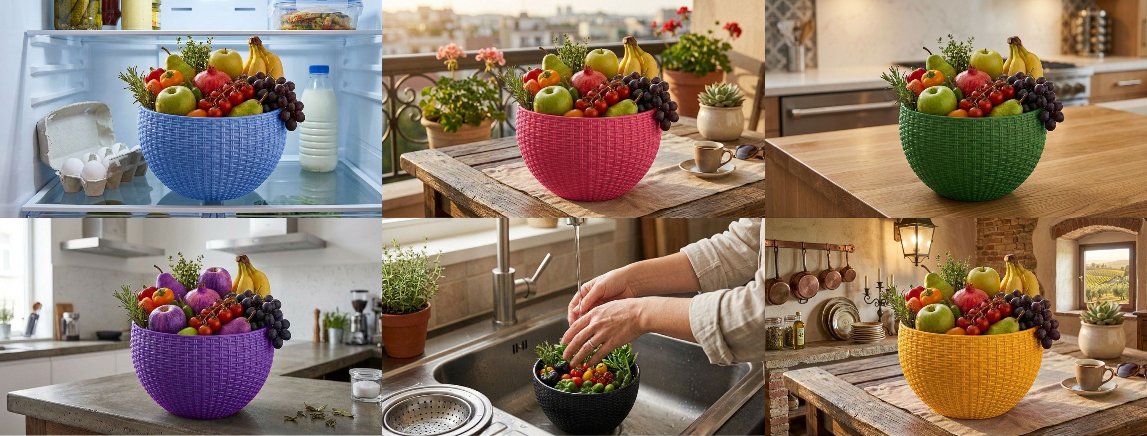 bluevista Multi SmartKitchen Basket Plastic Fruit & Vegetable Basket-picture-36