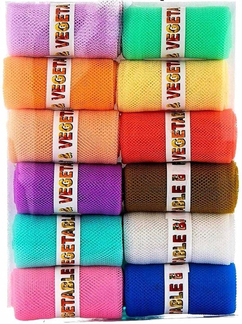 Pack of 12 Washable Mesh fridge storage Bags with Zip for Fruits & Vegetable Nylon Fruit & Vegetable Basket-image-28