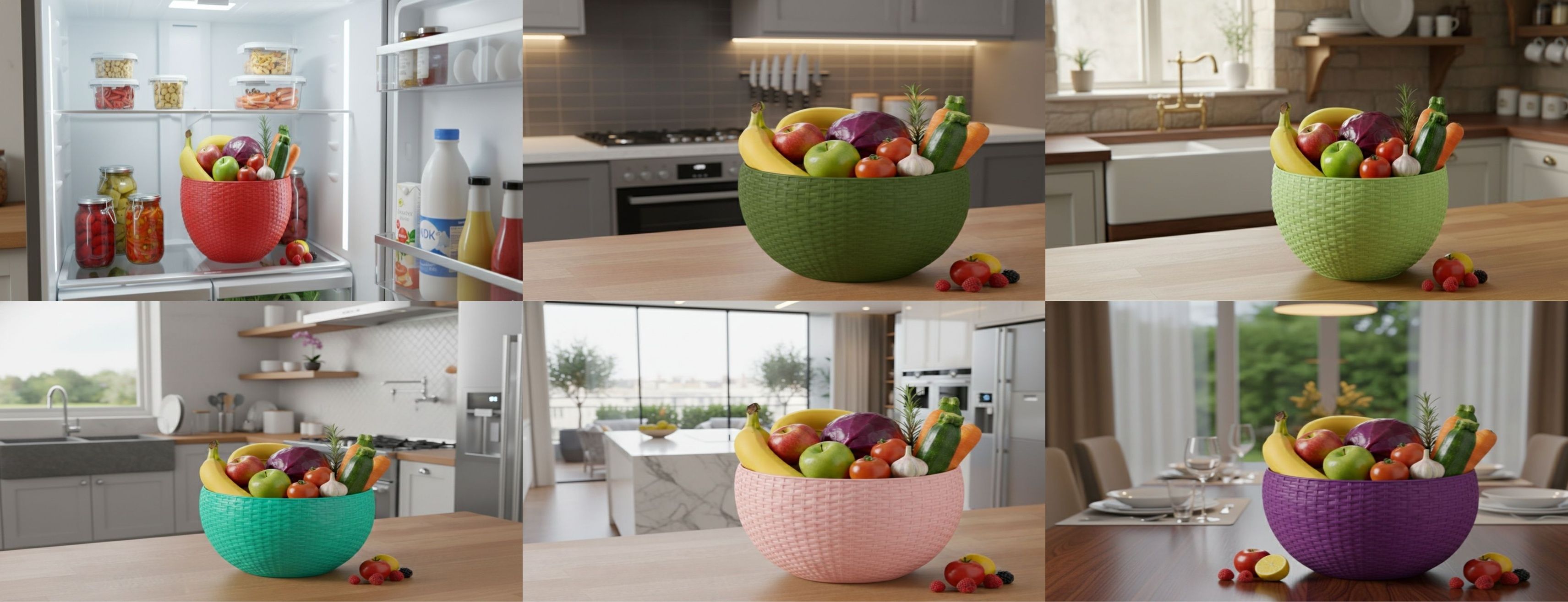 SmartKitchen Basket Plastic Fruit & Vegetable Basket-image-44