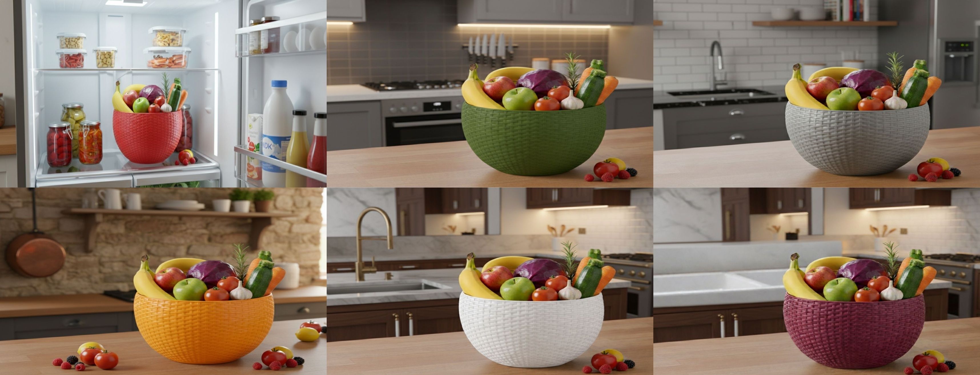 SmartKitchen Basket Plastic Fruit & Vegetable Basket-image-21