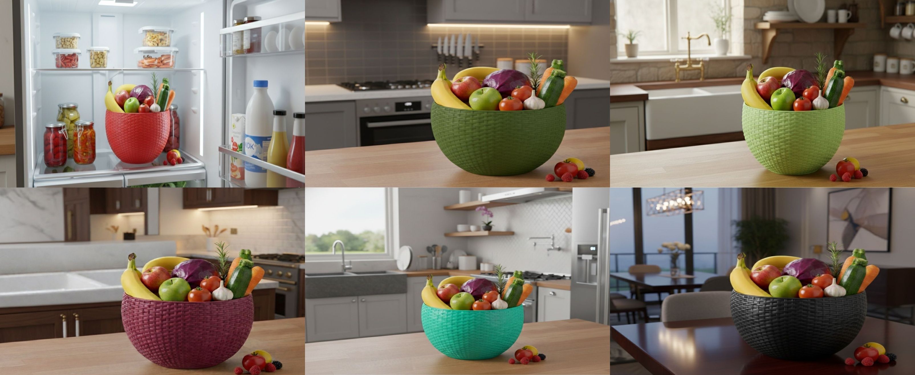 SmartKitchen Basket Plastic Fruit & Vegetable Basket-image-46