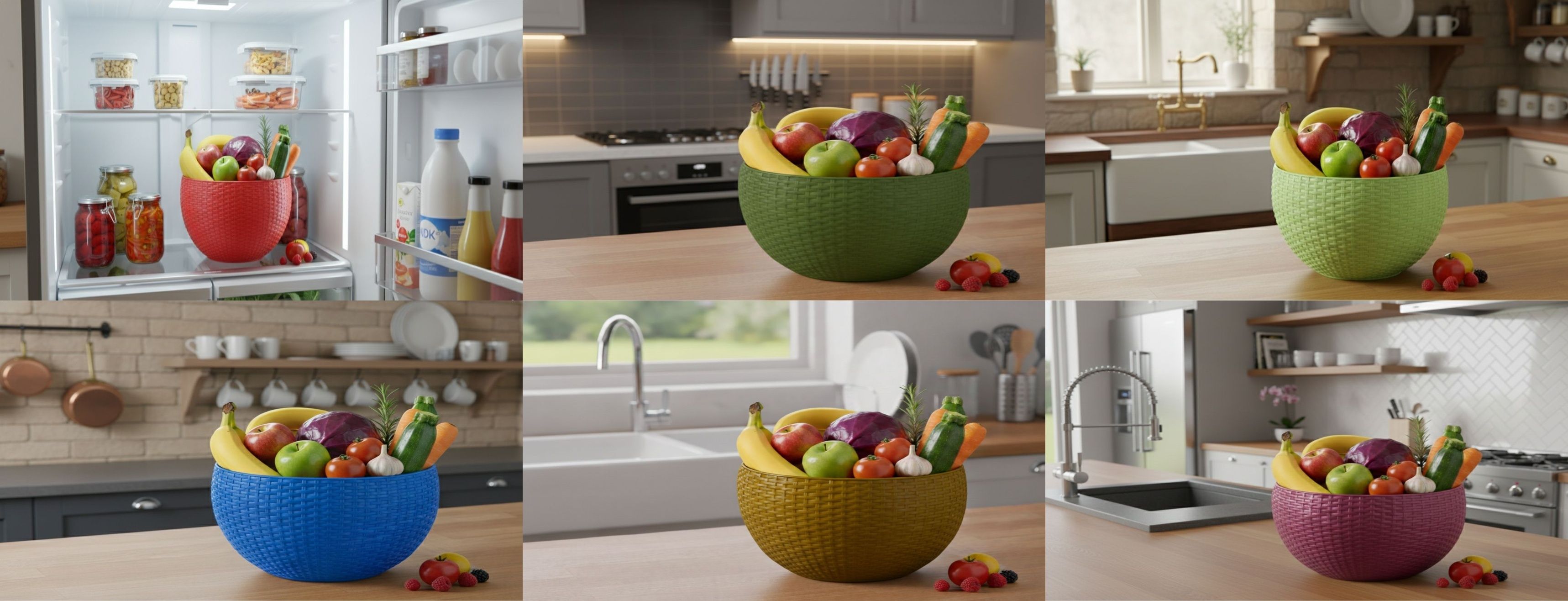 SmartKitchen Basket Plastic Fruit & Vegetable Basket-image-3