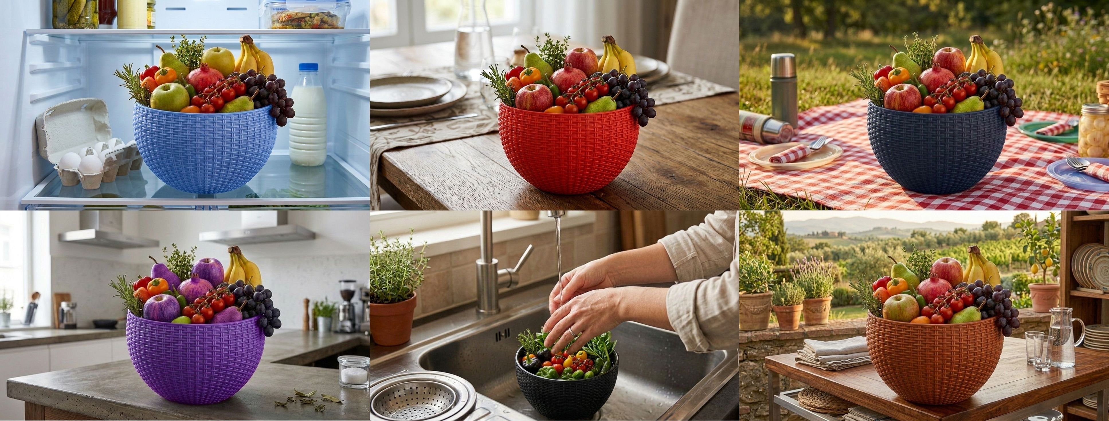 Multi SmartKitchen Basket Plastic Fruit & Vegetable Basket-image-17