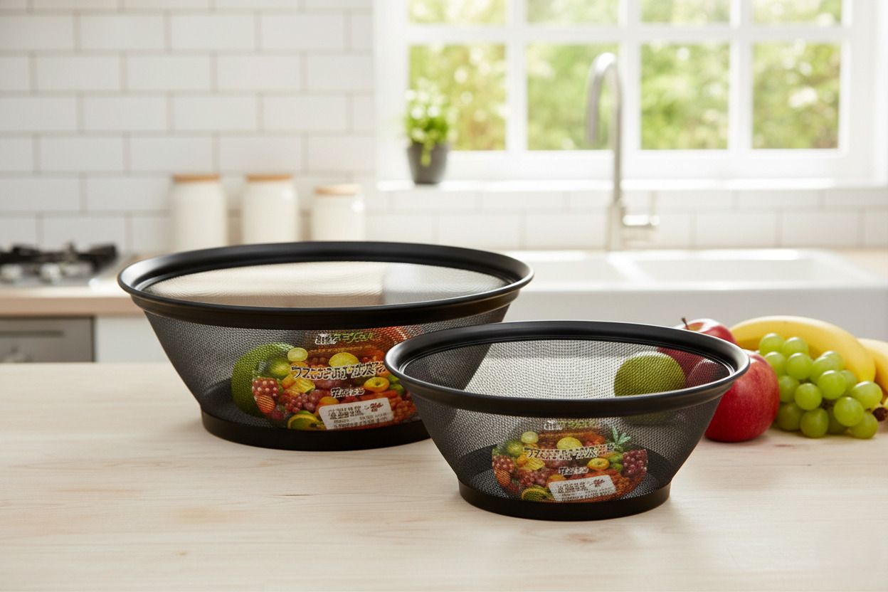 Black Fruits & Vegetables Basket Bowl Set of 2 for Kitchen Stainless Steel Fruit & Vegetable Basket