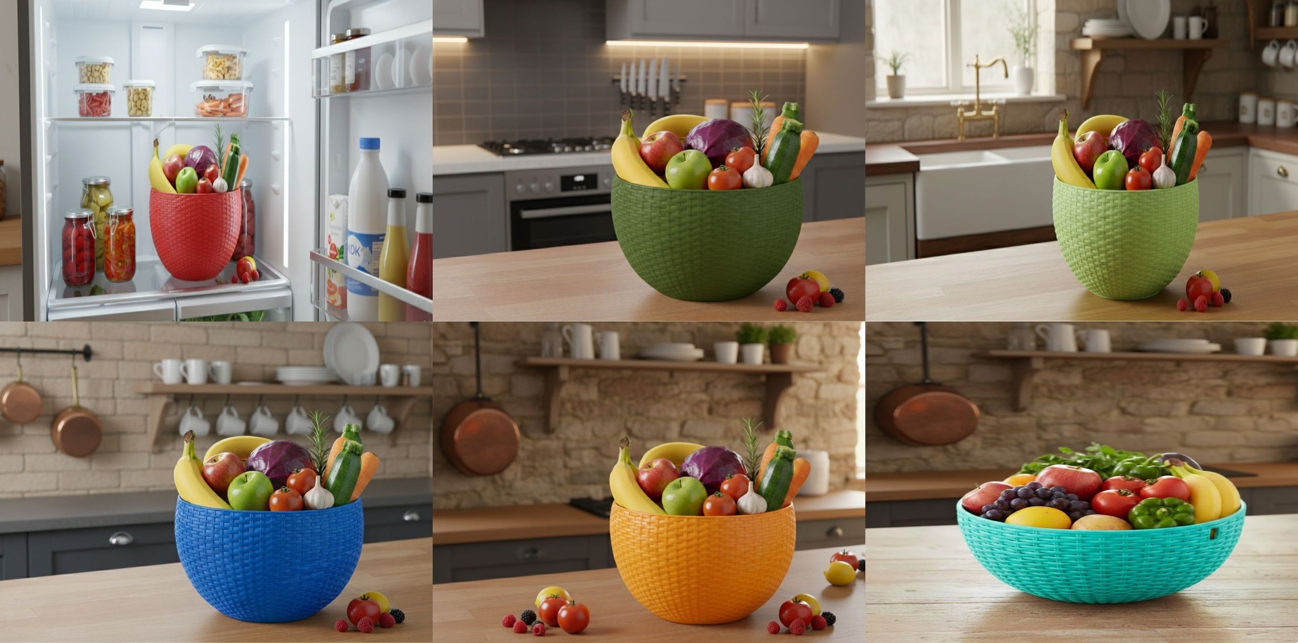 dervino SmartKitchen Basket Plastic Fruit & Vegetable Basket-picture-18