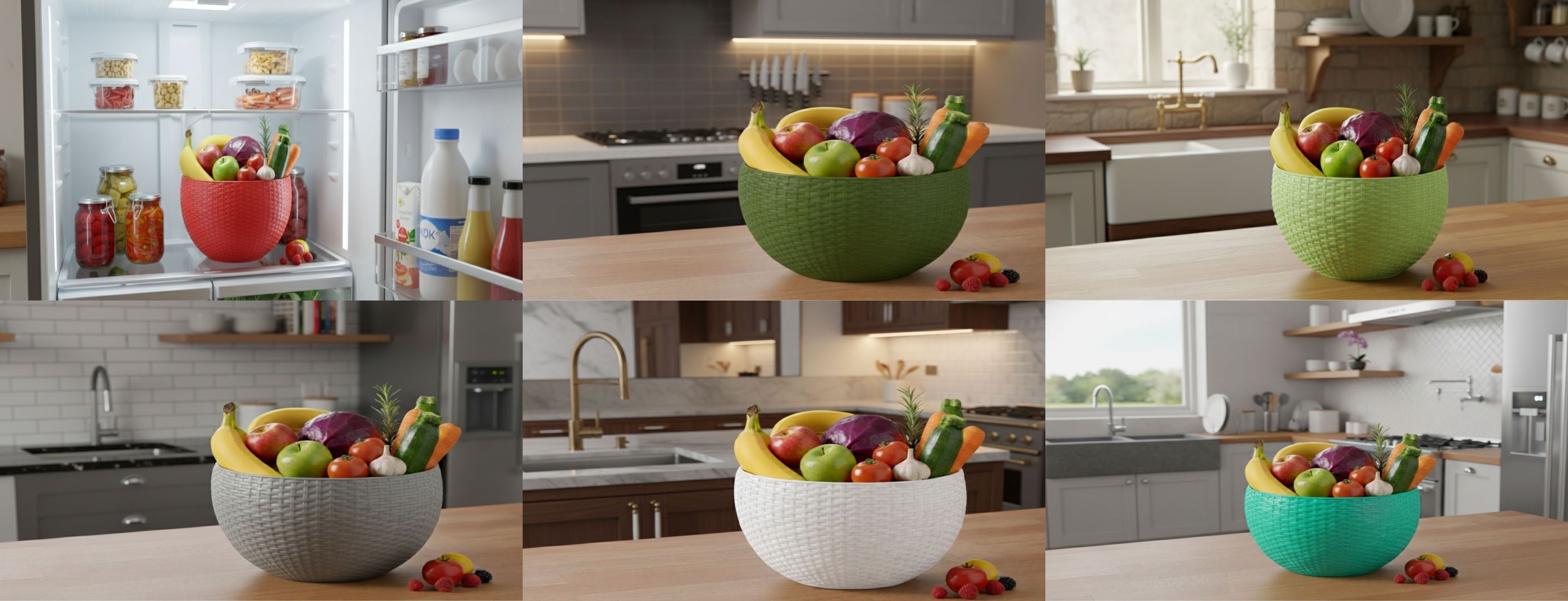 dervino SmartKitchen Basket Plastic Fruit & Vegetable Basket-picture-39