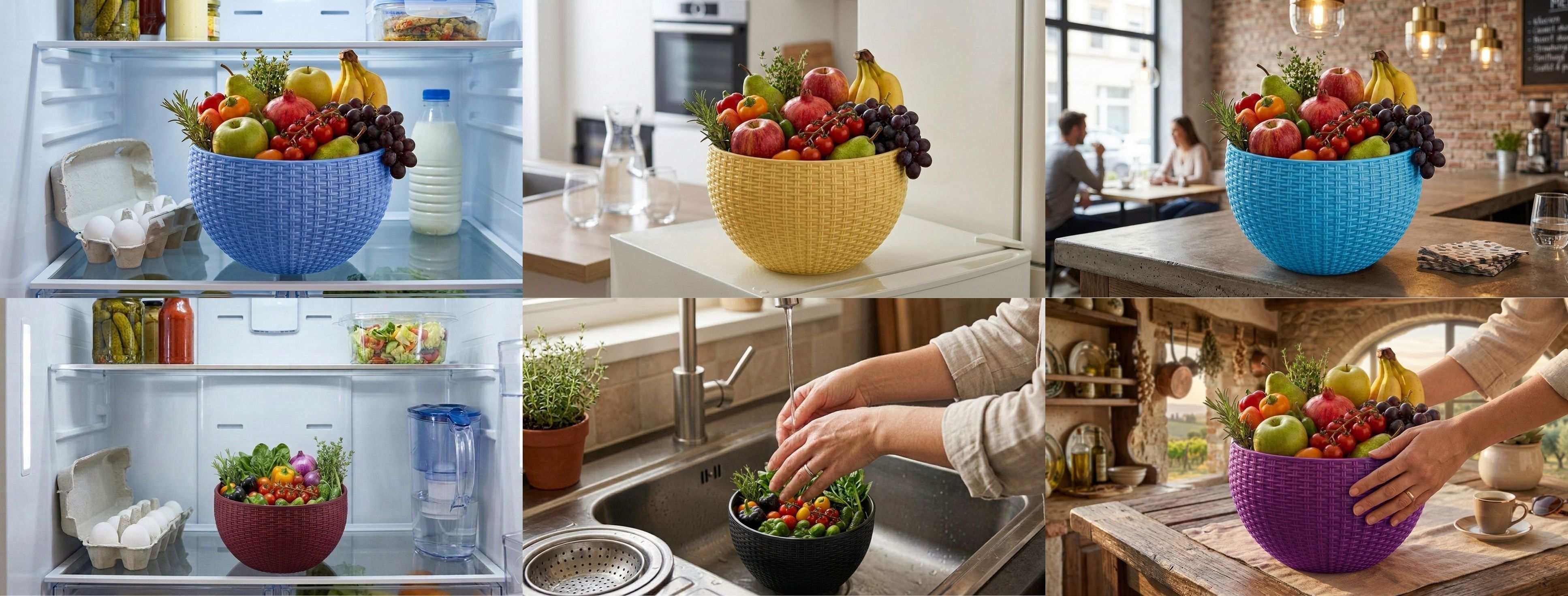 Multi SmartKitchen Basket Plastic Fruit & Vegetable Basket-image-8