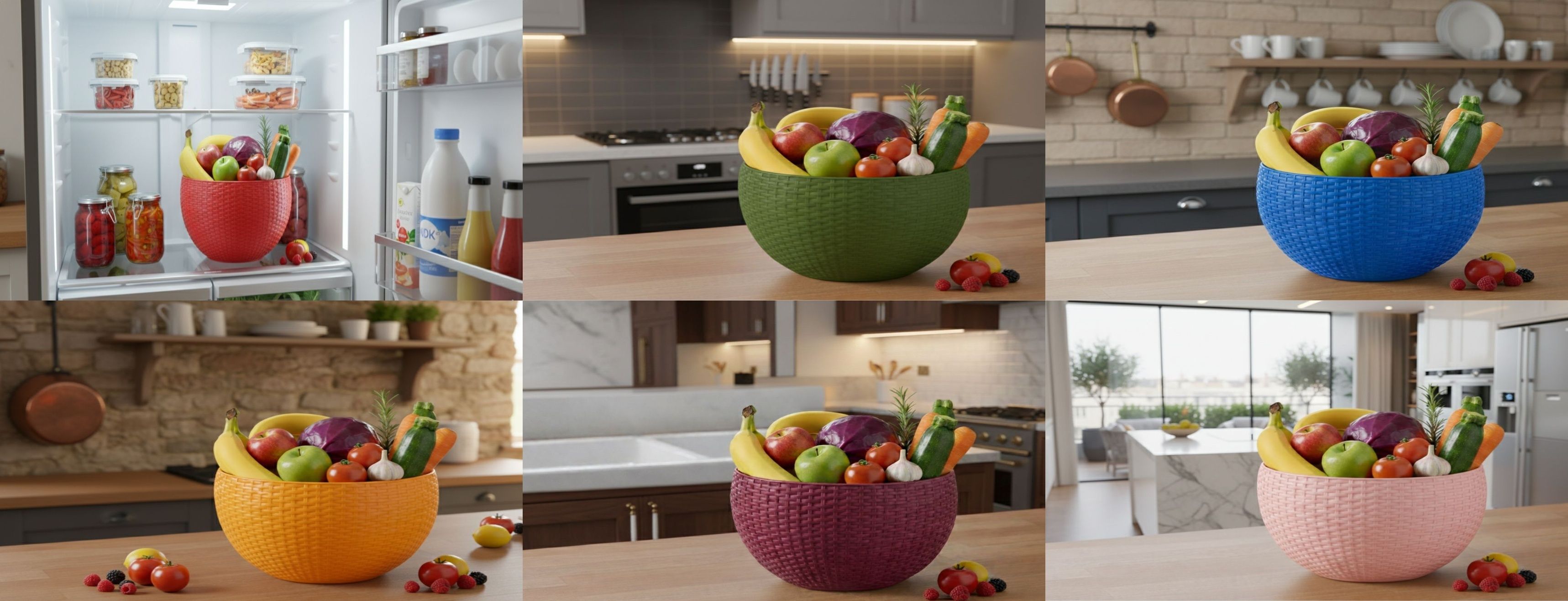 SmartKitchen Basket Plastic Fruit & Vegetable Basket-image-6