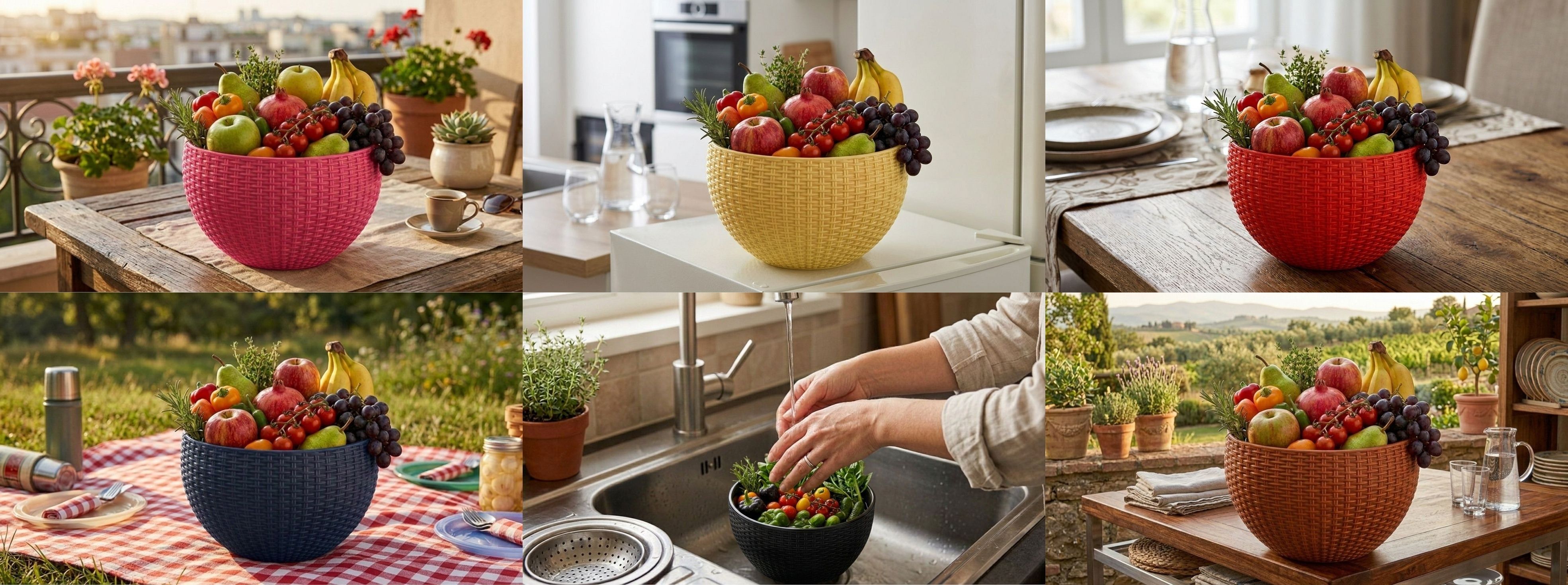 Multi SmartKitchen Basket Plastic Fruit & Vegetable Basket-image-22