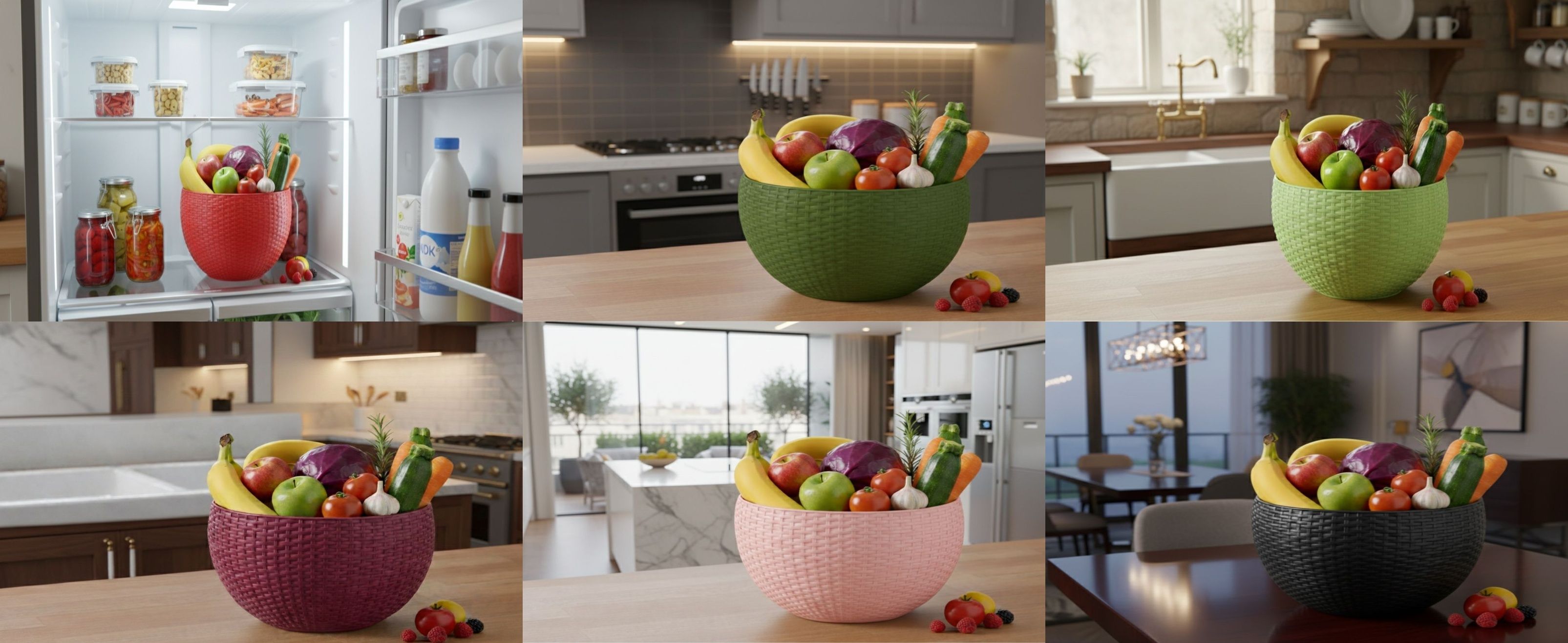 SmartKitchen Basket Plastic Fruit & Vegetable Basket-image-31