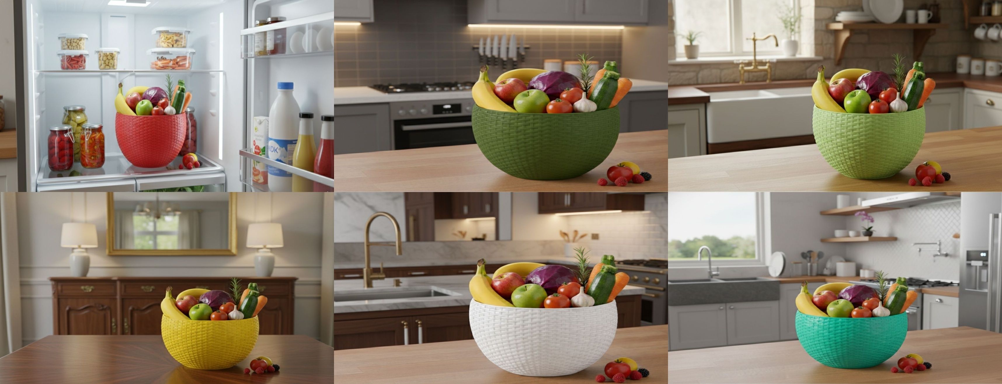 dervino SmartKitchen Basket Plastic Fruit & Vegetable Basket-picture-26