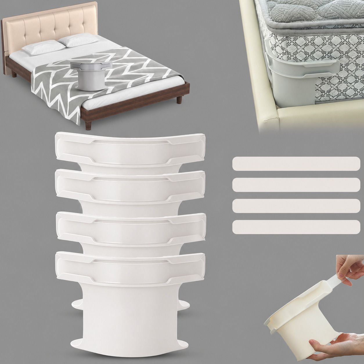 4Pcs Heavy Duty Bed Sheet Straps, Keep Sheets Firm & Tight Fit Any Size Mattres Plastic Cloth Clips-image-15