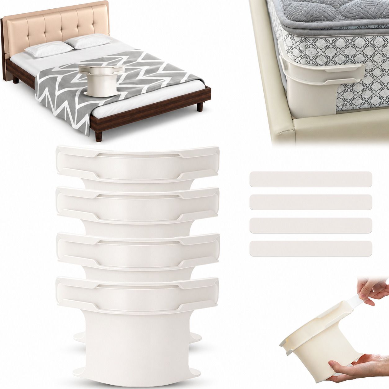 4Pcs Heavy Duty Bed Sheet Straps, Keep Sheets Firm & Tight Fit Any Size Mattres Plastic Cloth Clips-image-16