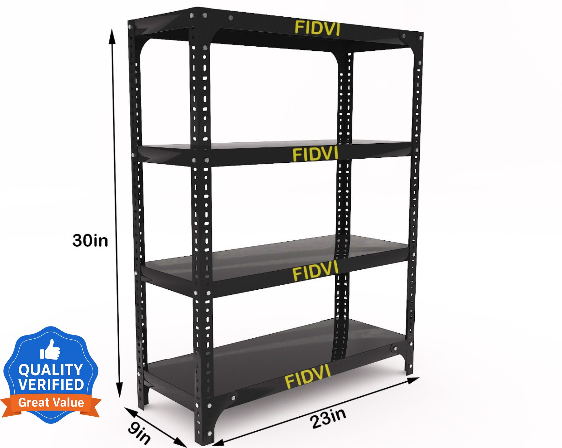 fidvi Slotted Angle CRC Sheet 4 Shelves Multipurpose Storage Rack Metal Open Book Shelf-picture-25