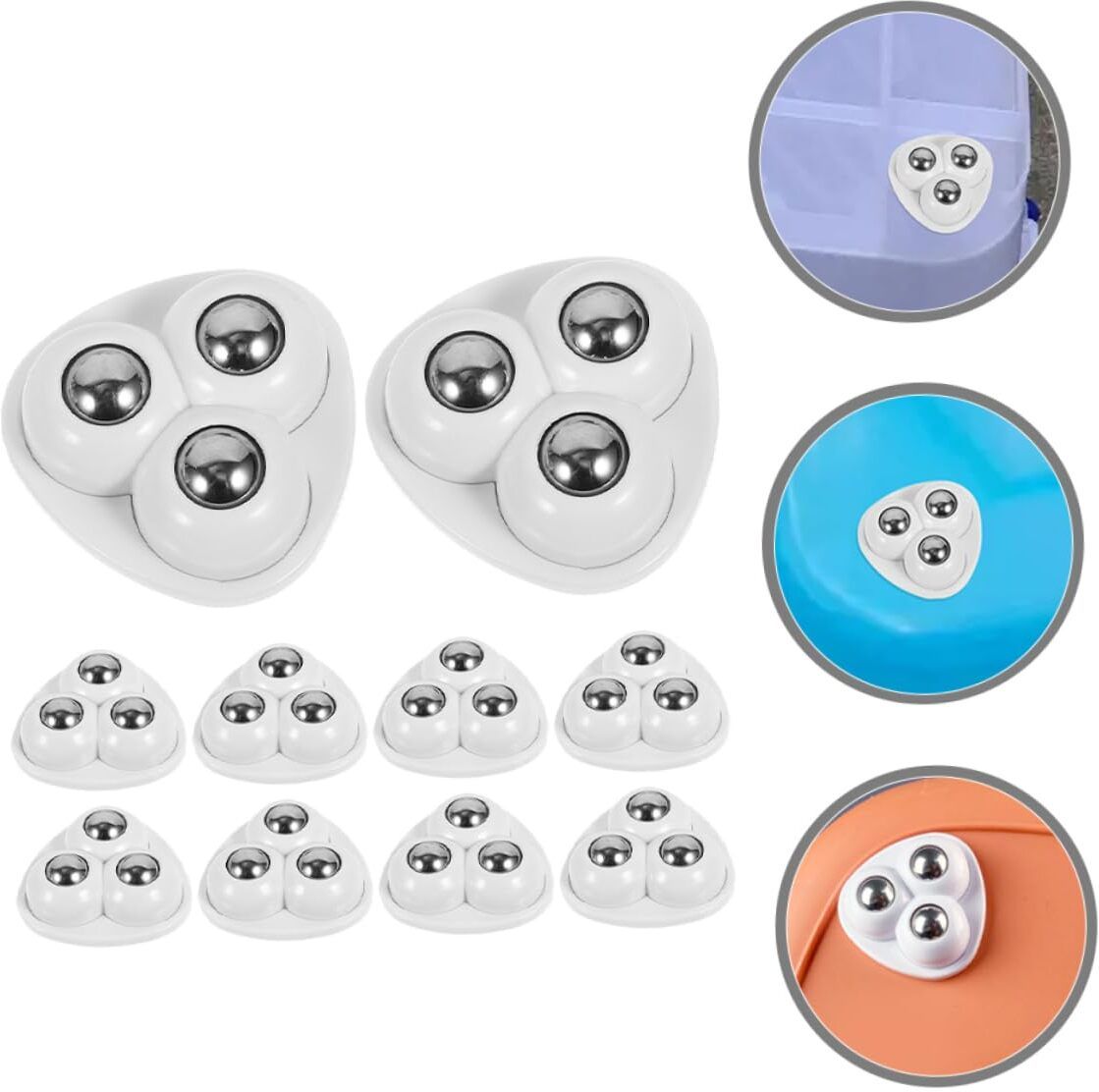 tozkyn Self-Adhesive Mini Caster Wheels,360° Swivel Stainless Steel Sticky Pulley Wheel Appliance Furniture Caster-picture-21