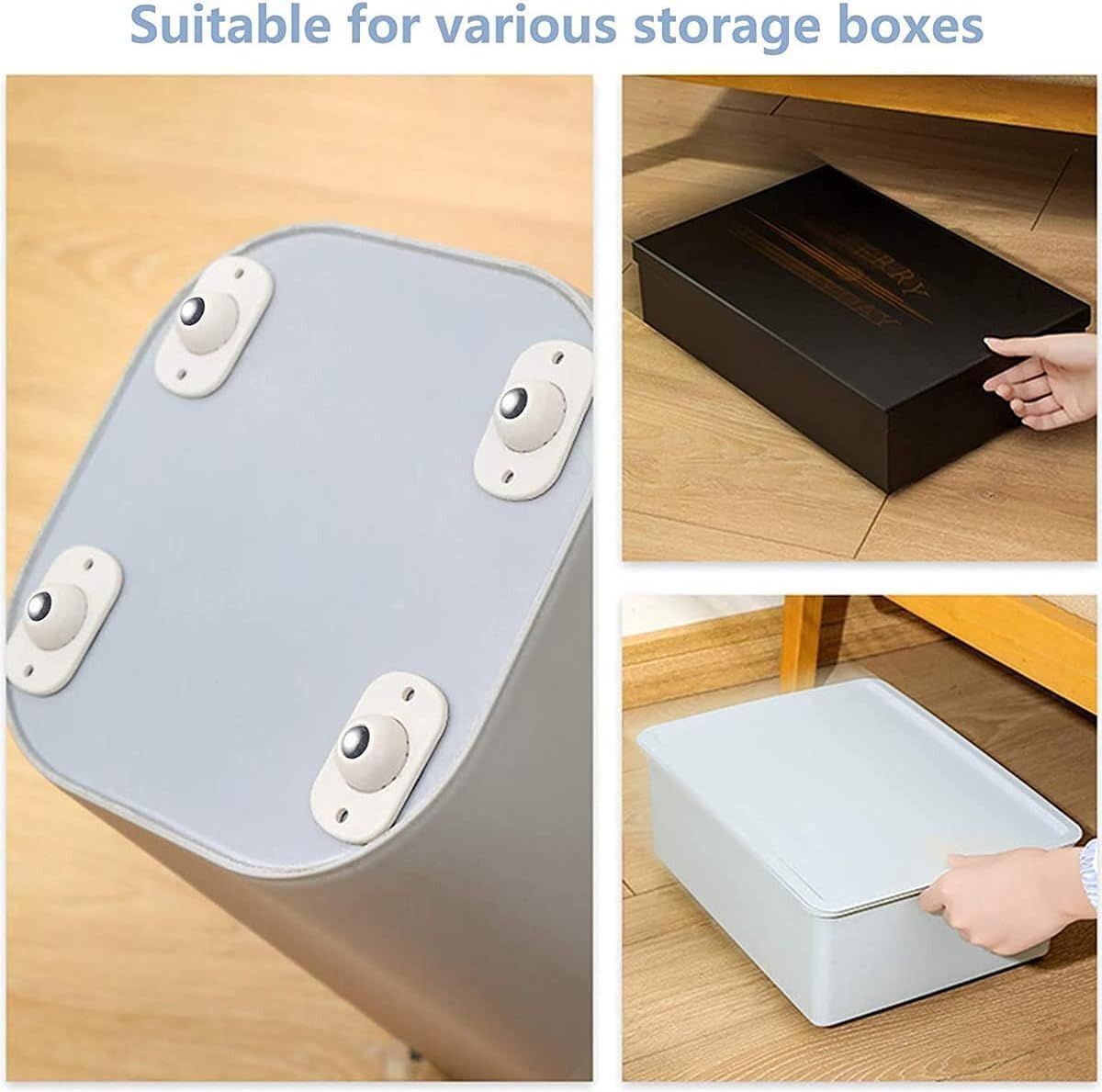 4 Pc Self Adhesive Mini Swivel Casters Plastic 1 Pockets