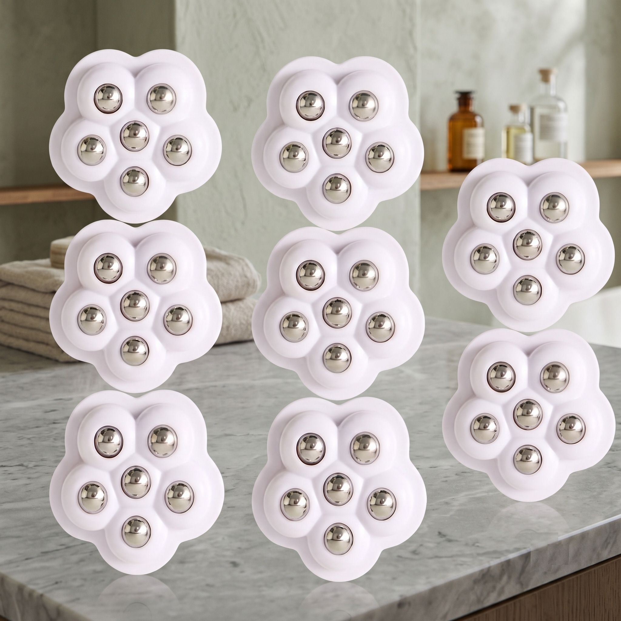 Stick-On Mini Caster Wheels Stainless Steel Ball Bearing for Home (Pack of 8) Appliance Furniture Caster-image-29