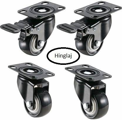 HC 2" 50MM Heavy Duty Caster Wheels Soft Rubber Swivel Caster with 360 Degree Braking and Locking Furniture Caster
