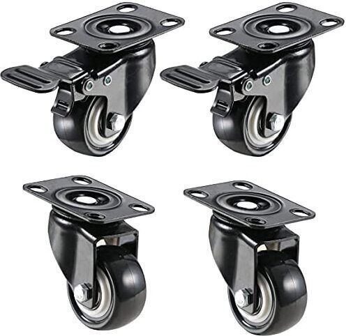2in PVC Coated With Double Ball Bearing |2 Swivel, 2 Break Load Capacity - 240kg Swivel Furniture Caster-image-1