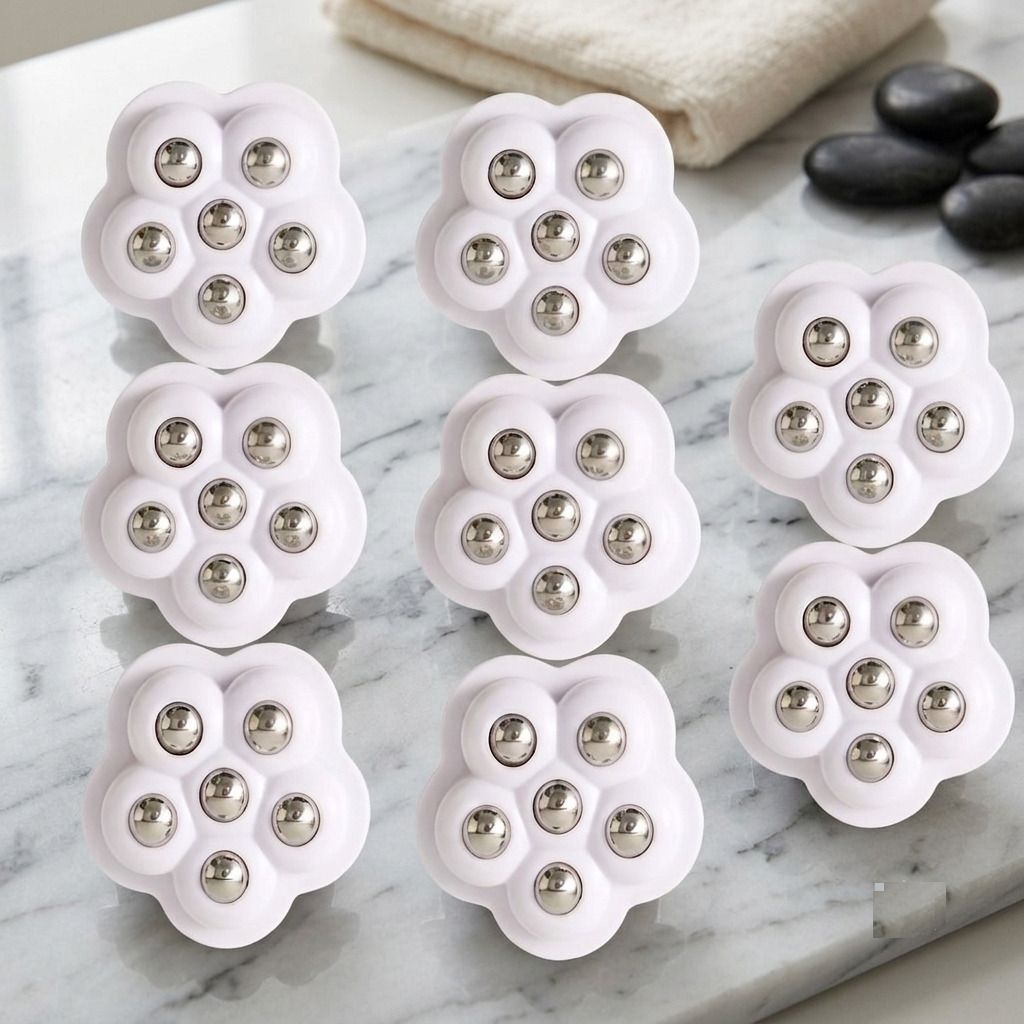Stainless Steel Ball Bearing Stick-On Mini Wheels for Furniture (Pack of 8) Appliance Furniture Caster-image-4