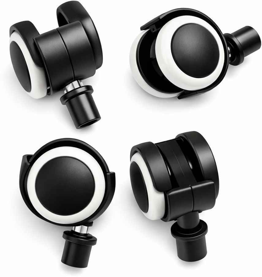 castersman Cooler Wheels NEW 24mm Pillar Size Set of 4, 100 kg Load Capacity Black & White Swivel Furniture Caster-picture-27