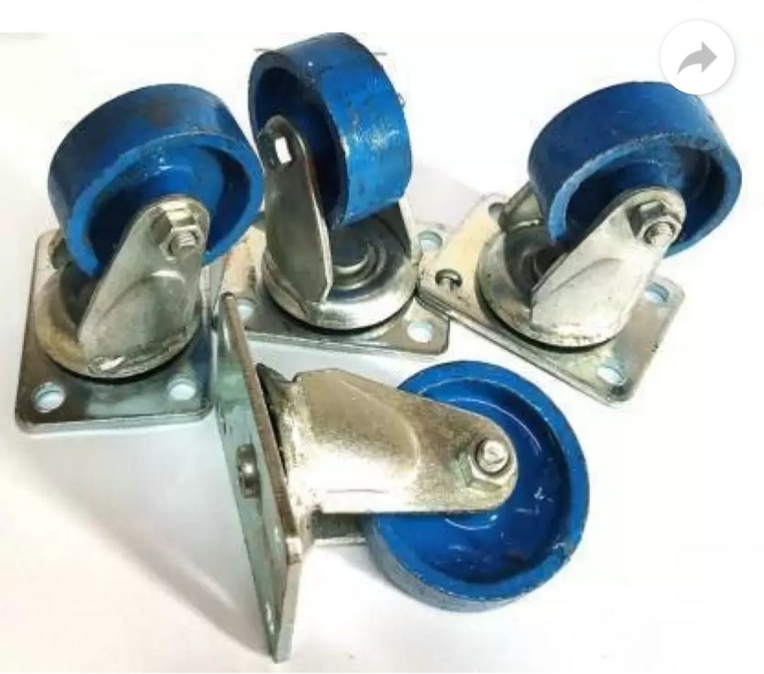 2.5" Heavy Duty Iron Castor Wheel Blue (4 Pcs)Washer & Screw Also Included Appliance Furniture Caster-image-46