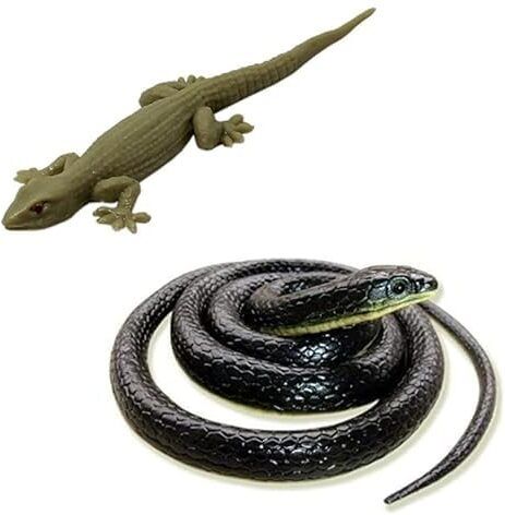 manish Real Looking Rubber Lizard Toy Chipkali- Black Snake Prank Toy Gag Toy-picture-25