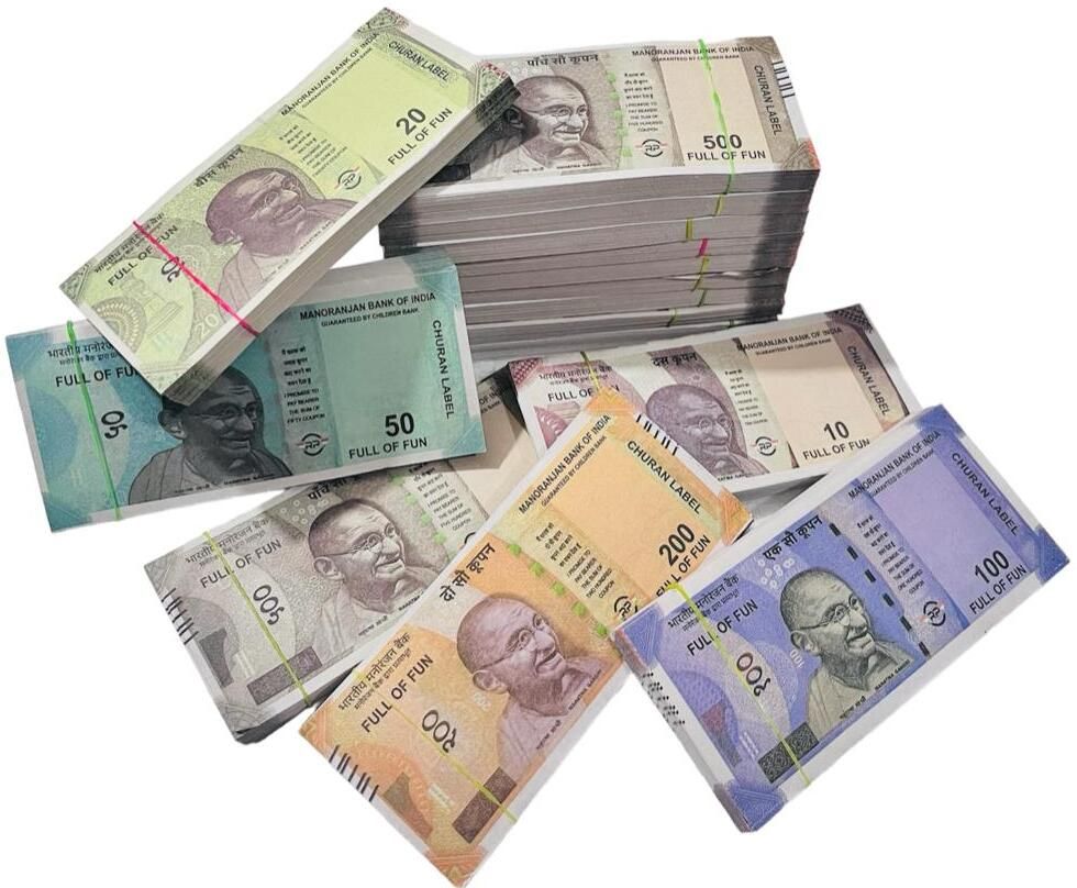 (100 Each x 6 = 600 Fake Note) Playing Indian Currency Fake Note Nakli Note Fidget Toy Gag Toy