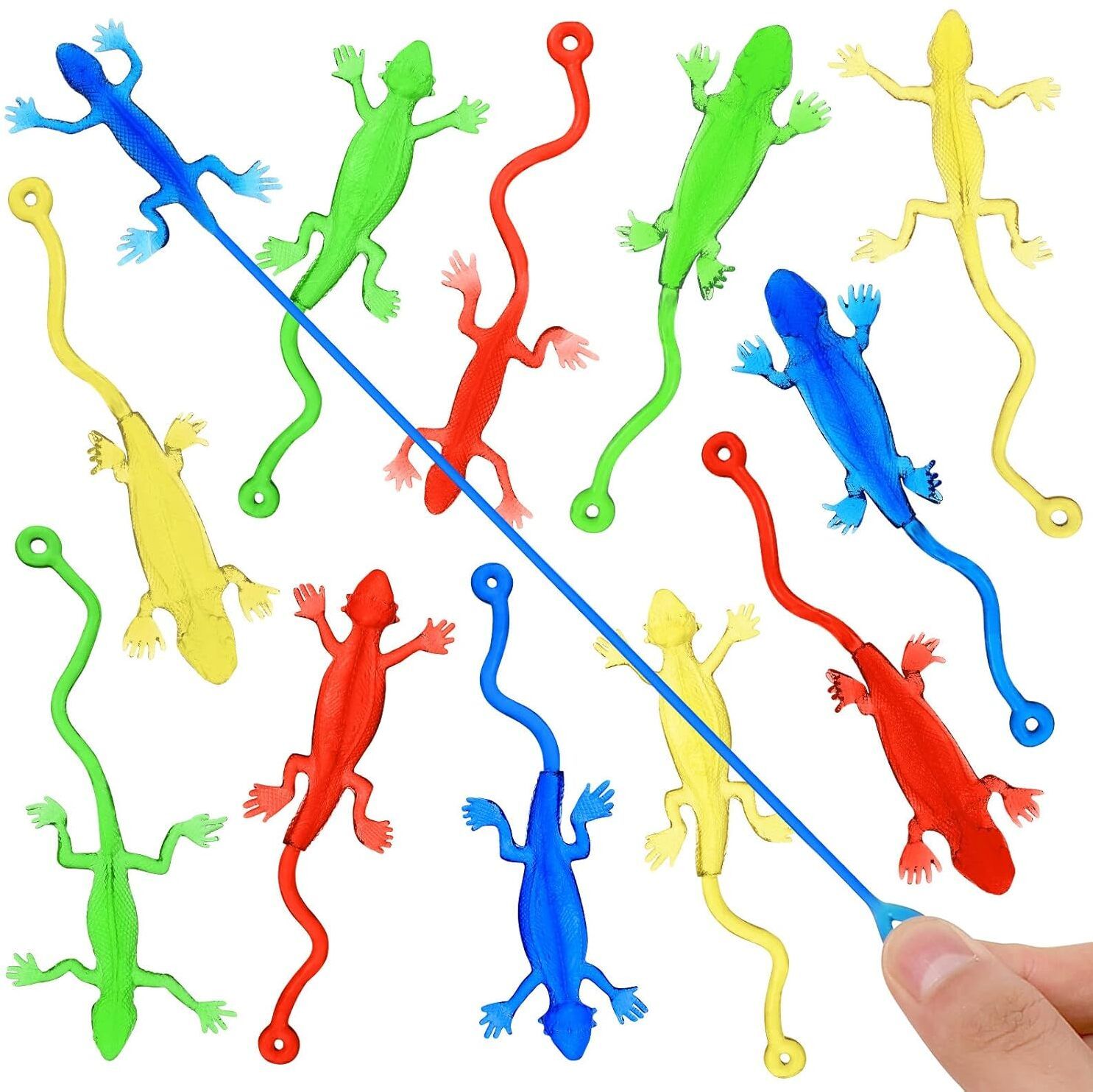 10 Pcs Stretchy Sticky Lizards Creative Elastic Climb Wall Animal Toys for Kids Sticky Lizard Gag Toy
