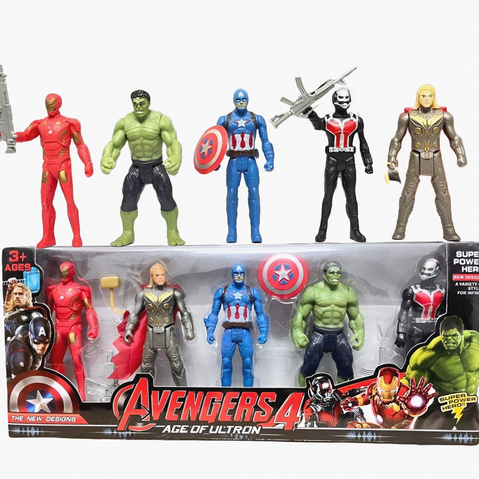 05 Spiderman Marvel Avengers Super Hero Action Figure Toy Gift for Kids Set of 5Pc Gag Toy