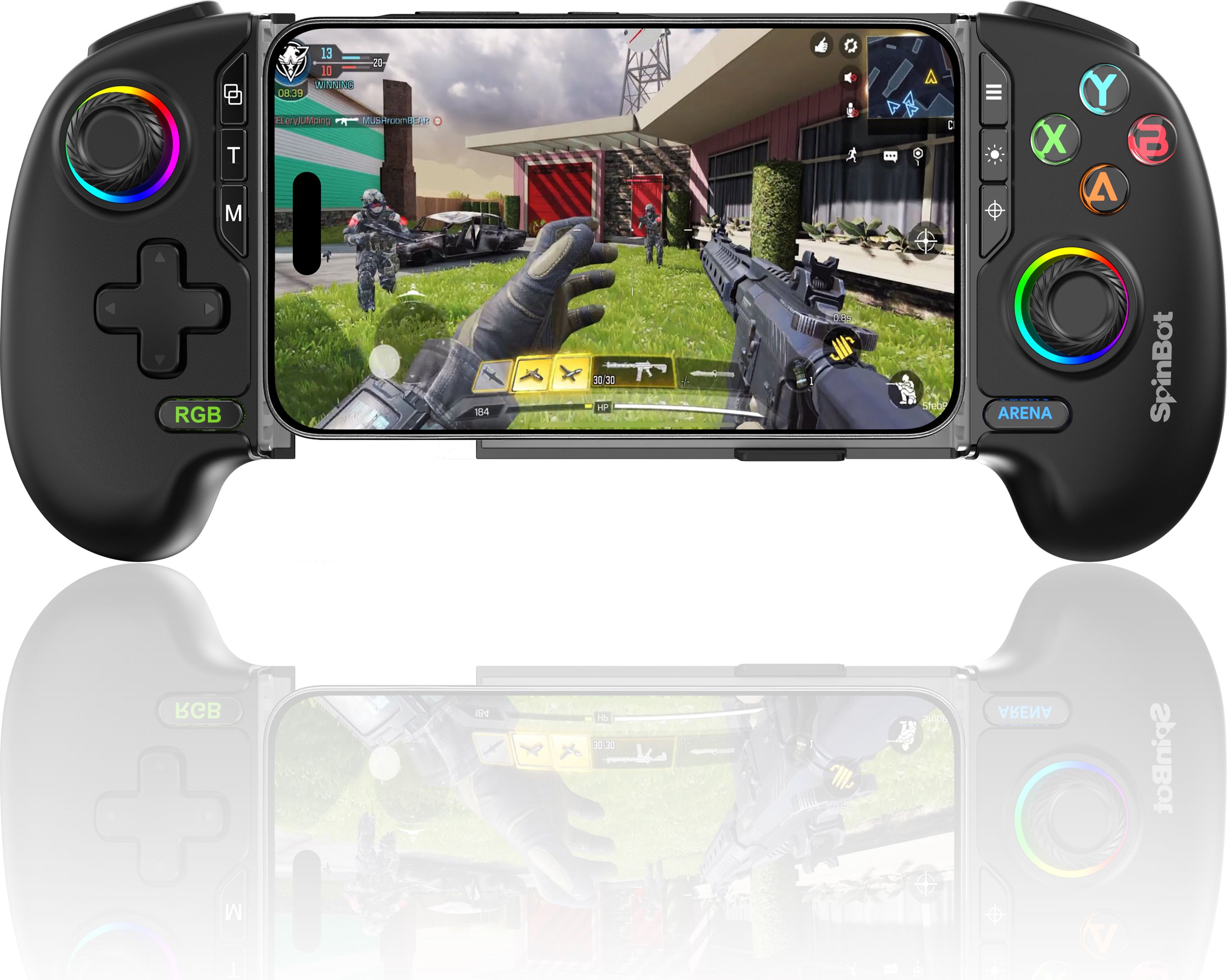 SpinBot Arcade Smartphone Gamepad|Dual Vibration|Hall Effect|RGB Light| Bluetooth Gamepad-image-34