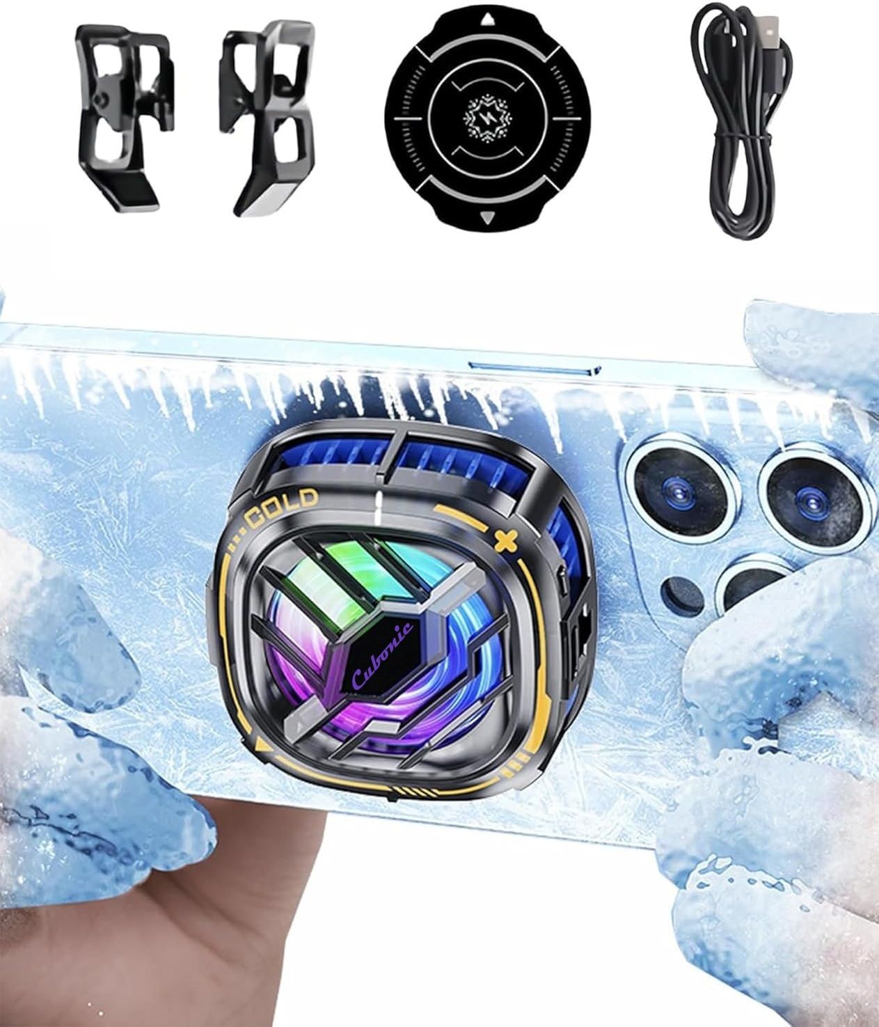 Cubonic X76 Blizzard Mobile Cooler | Efficient Heat Dissipation | Lightweight & Stylish Cooling Fan All in one Cooler-image-20