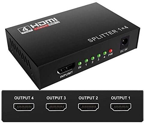 RyzCare 1x4 HDMI Splitter 4 Ports, HDMI Splitter 1 in 4 Out 0 inch Blu-ray Player-image-41