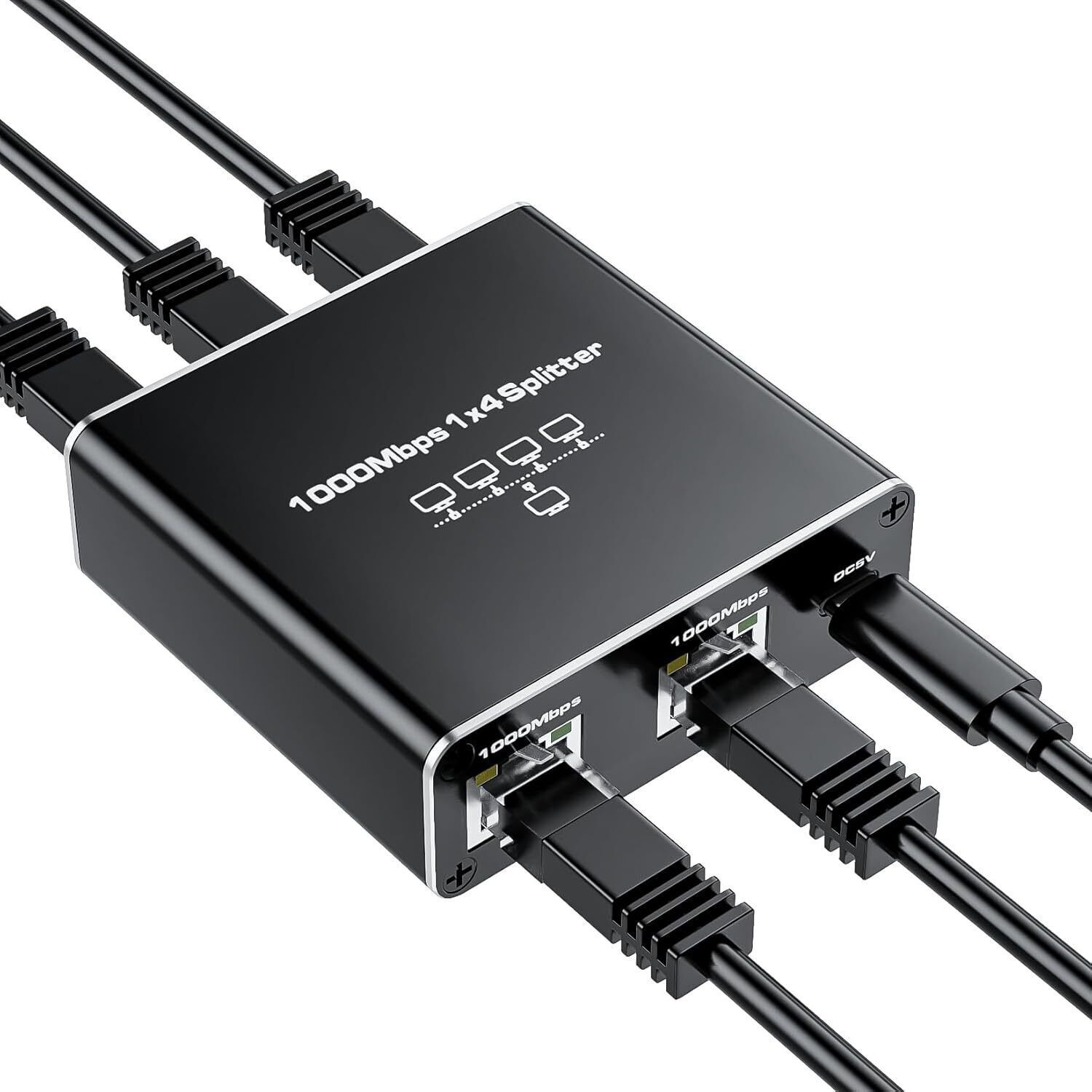OG X NEXA WITH DEVICE Ethernet Splitter 1 to 4 1000Mbps RJ45 LAN Adapter with USB Power for Cat5/6/7/8 Wired Ethernet Lan Adapter compatible with Mac, Linux-image-19