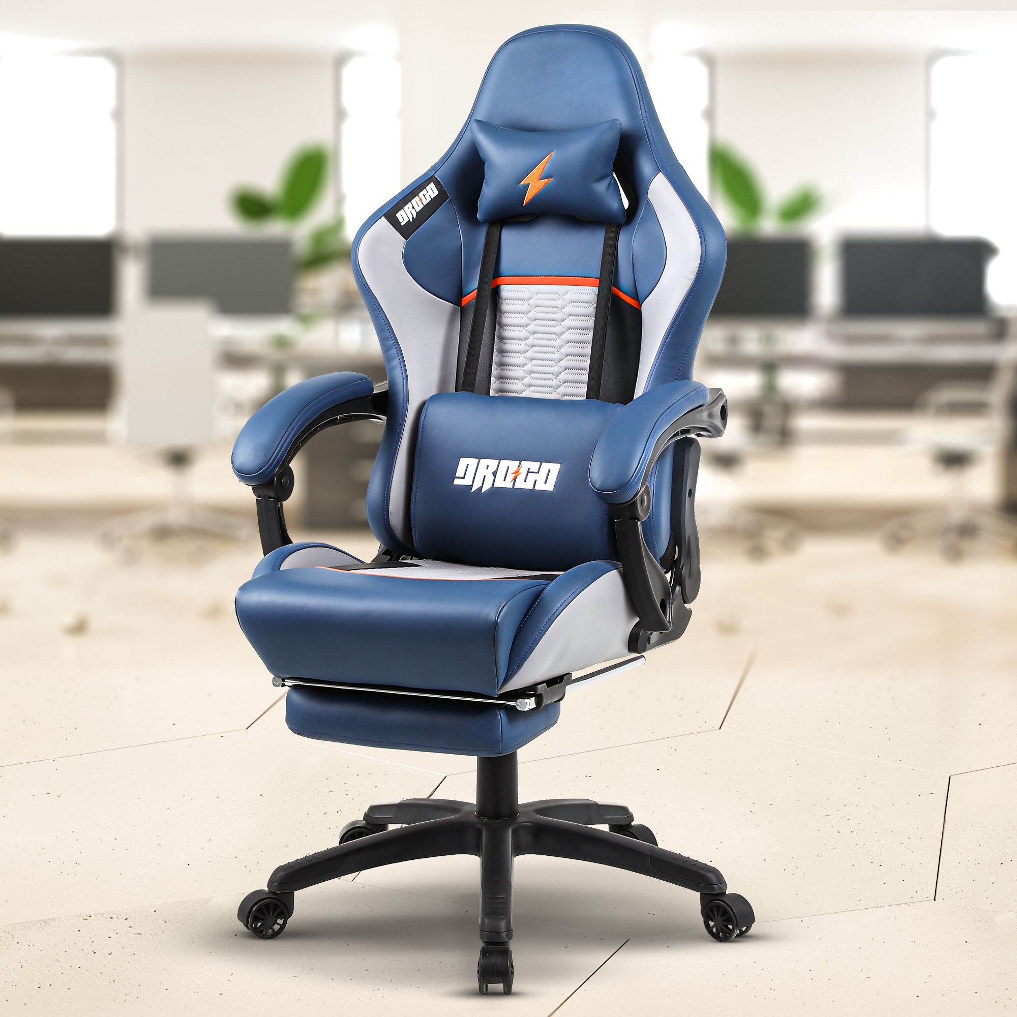 drogo Multi-Purpose Ergonomic Gaming Chair with Head & Lumbar Pillow, Adjustable seat Gaming Chair-picture-11
